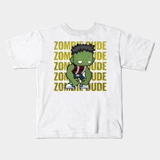 Zombie Dude Creepy Scary Kawaii Zombie Cute Halloween Outfit Kids T-Shirt